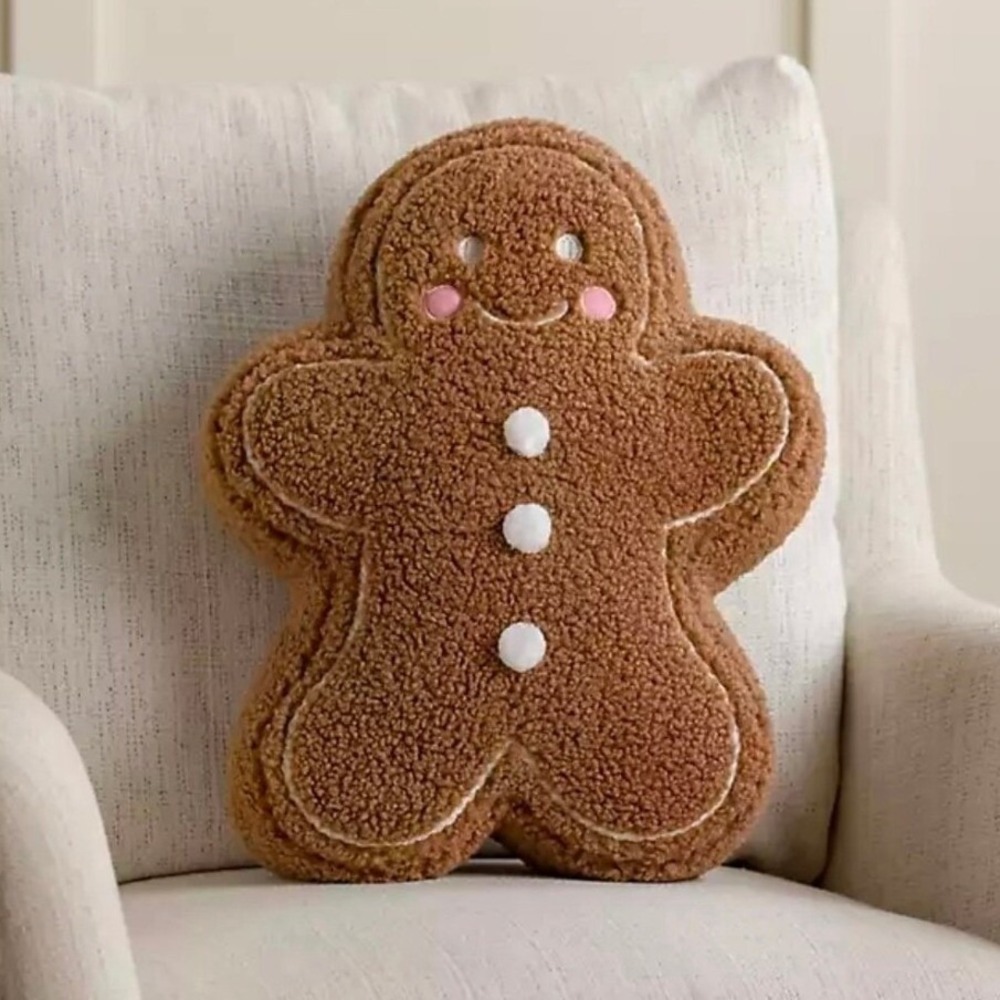 Viral Tik Tok Gingerbread Pillow Plush Pink Cheeks Christmas‎ Decor Large NEW! - Picture 2 of 12
